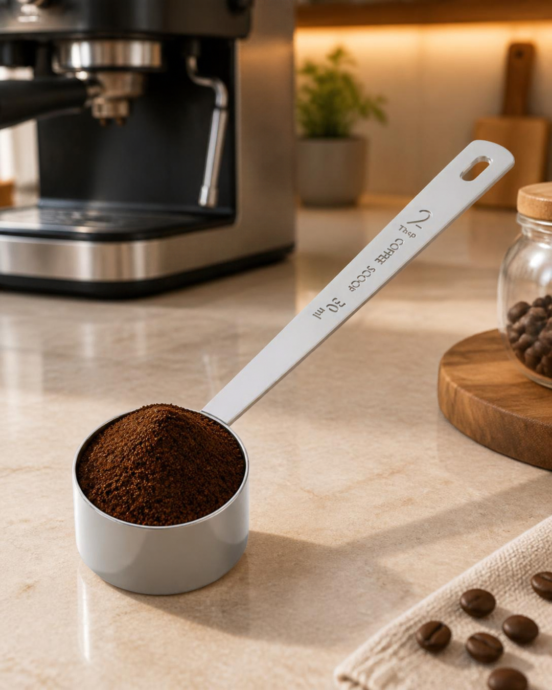 Cuchara Medidora para Café de Acero Inoxidable 30 ml