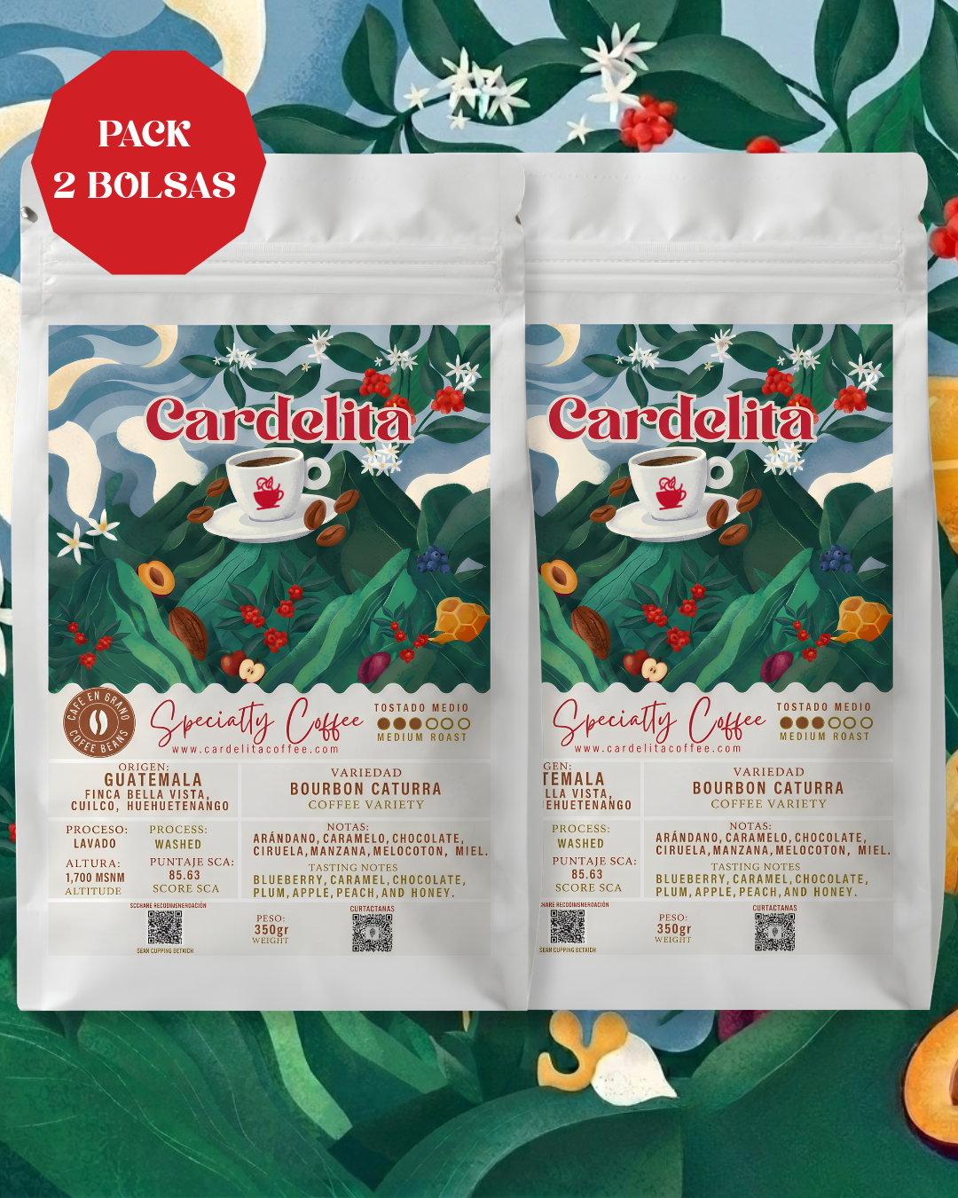 Pack de 2 bolsas de Café Reserva Especial Bourbon Caturra | 350gr c/u