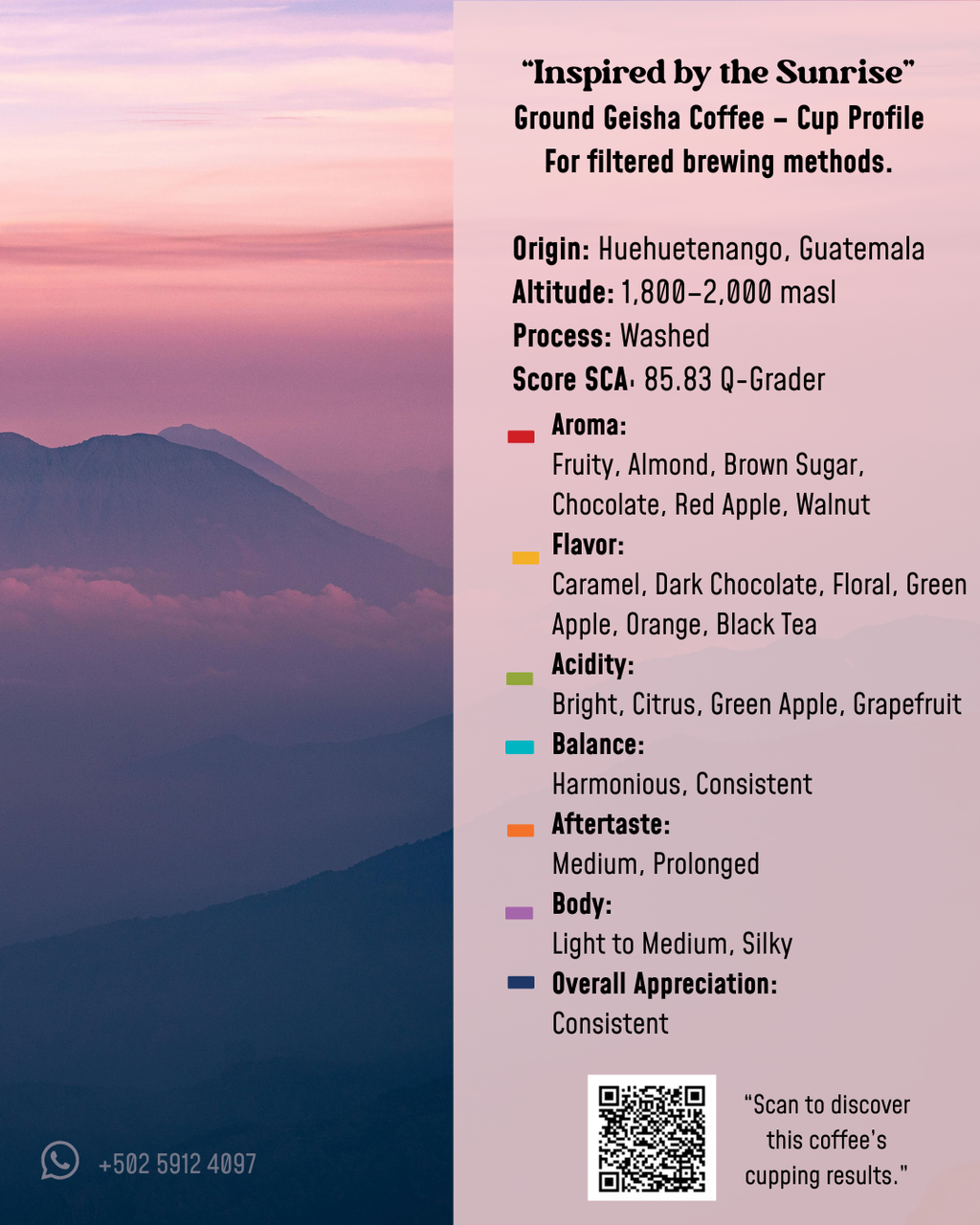 Guatemala Geisha Coffee – Bright Citrus, Caramel &amp; Dark Chocolate Notes, Weight 0.25 kg.