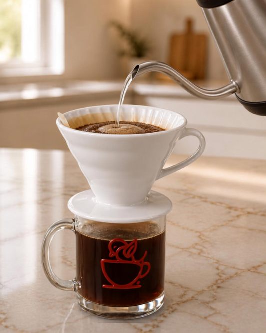 V60 cerámico blanco manual para café filtrado | #02 Standar para 1-4 tazas
