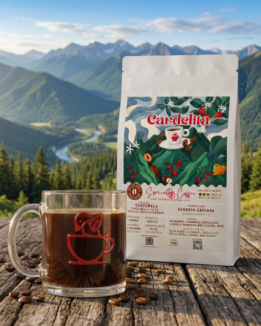 Set de Regalo de Café | Taza de Vidrio + Café en grano Bourbon Caturra 350 g